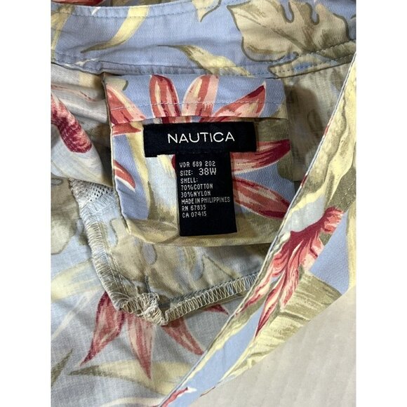 Nautica Men 38W Swim Trunks Board Shorts Tropical Print Key Pocket Blue Draw Str - Picture 5 of 5